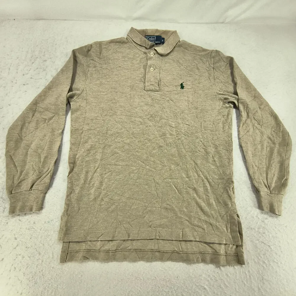 Polo by Ralph Lauren Collared Long Sleeve Polo Shirt Mens Size S Olive Green